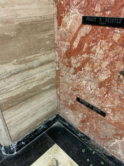 [Walls and floors made of several
kinds of stone meet in a corner.]