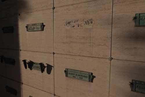 [Portico with metal lettering
announcing the "Hall of Liberty."]